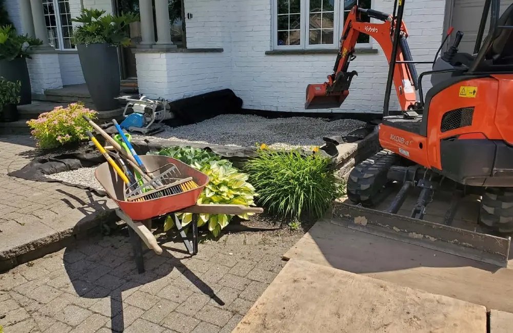 Hardscaping Work being done on A Residential Property in Wilton geotagged