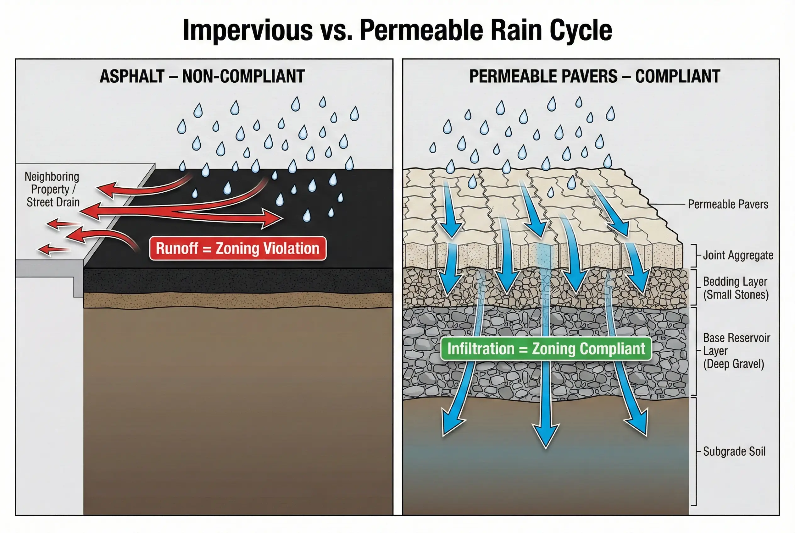 The Impervious vs. Permeable Rain Cycle