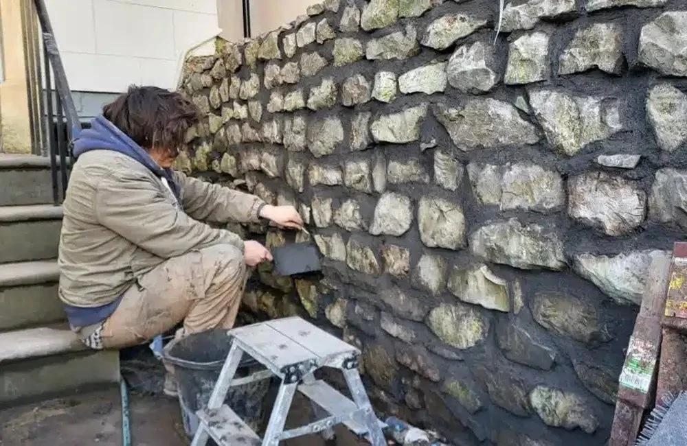 Stone Wall Restoration being done in Greenwich geotagged